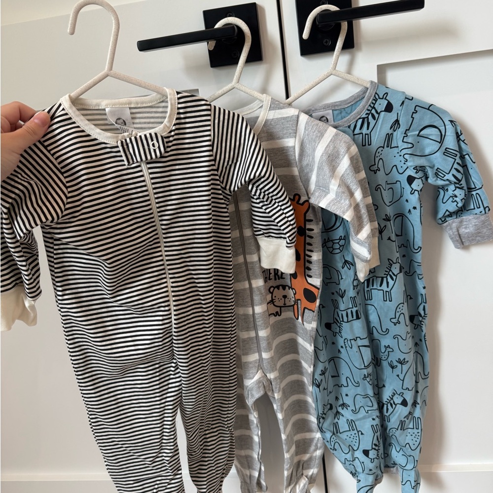 Gerber Black, Gray, and Blue Kids One Piece Footies